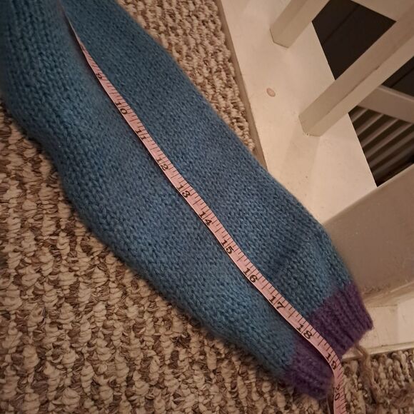 IVY sweater women's large L argyle y2k 00s mohair colorful hippie colorblock - Picture 9 of 10